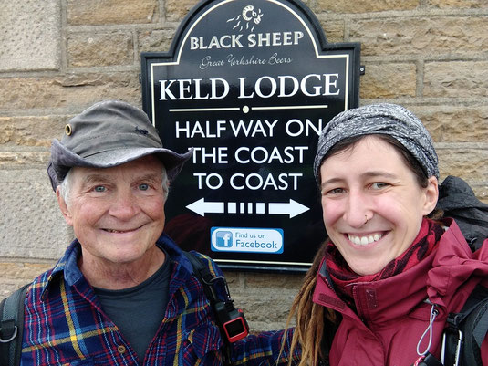 Half way point Coast to Coast, England, Keld, Sarah and Rand
