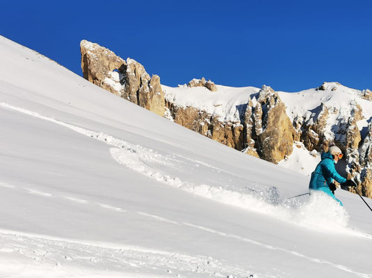cours de ski adulte à Aussois - Parc National de la Vanoise - Pointe de l'Echelle depuis le domaine de ski - leçon particulière de ski - M'Ski - Myrtille Camus moniteurs