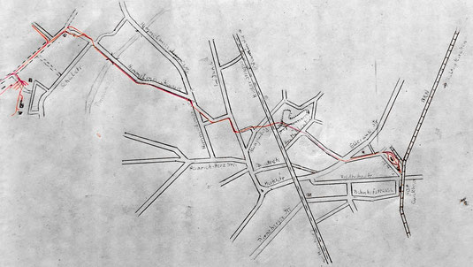 Die Strecke in die Quickborner Innenstadt bis 1973