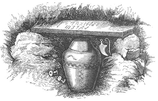 Fig. 2. Graburne unter einer Steinplatte.