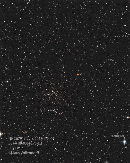 NGC 6791 mit 8"f3.6, Kamera ATIK460EXc+LPS-D1