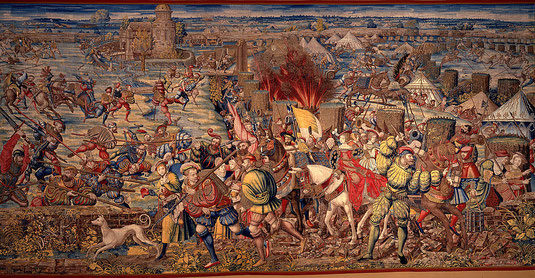 Wanddoekschildering "Slag om Padua 1525"