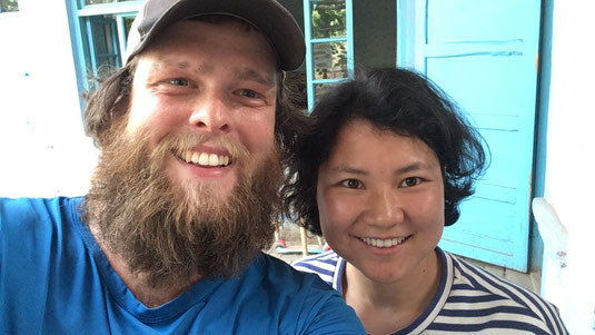 Paul and the owner of the Dap hostel in Turpan.
