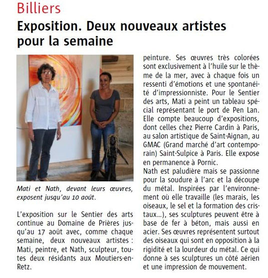 Sur le Sentier des Arts à Billiers