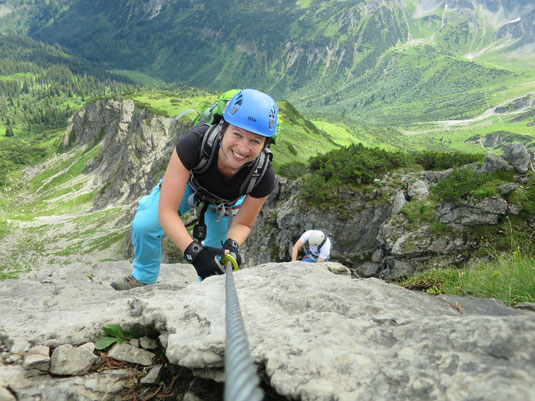 Sportklettersteig, 2 Länder Klettersteig, Sportklettersteig Kanzelwandbahn, Sportklettersteig Kleinwalsertal, Bergschule im Kleinwalsertal, Bergschule in Oberstdorf