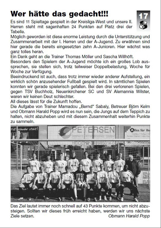 Stadionzeitung 26. Oktober 2013