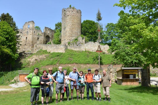 Wunderschöner Blick auf die Burgruine Prandegg