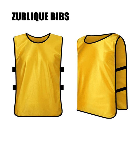 Yellow training bib Singapore – high-visibility sports bib with logo and number printing for schools, football and corporate teams