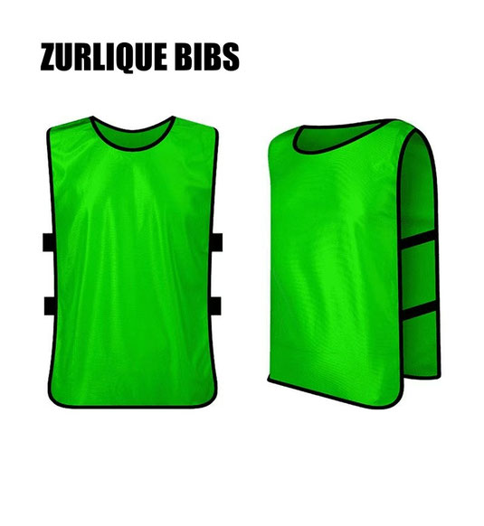 Luminous green training bib Singapore – high-visibility sports bib with logo and number printing for schools and football teams