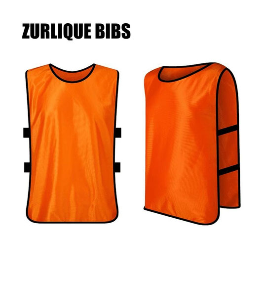 Orange training bib Singapore – custom football and sports bib with logo and number printing for schools and clubs