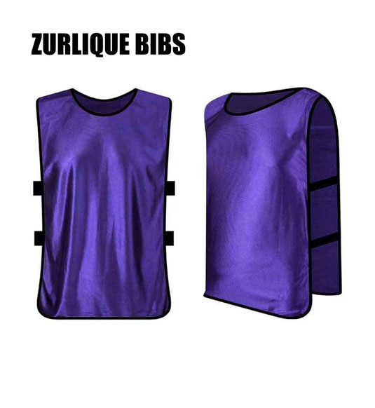 Purple training bib Singapore – custom sports bib with logo and number printing for schools, football and basketball teams