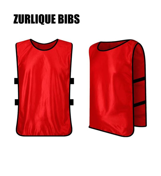 Red training bib Singapore – custom football and sports bib with logo and number printing for schools and clubs