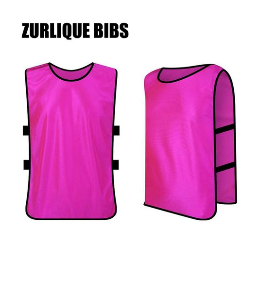 Bright pink training bib Singapore – custom sports bib with logo and number printing for schools, football and event teams