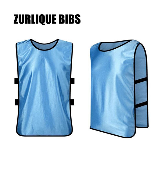 Blue training bib Singapore – custom football and soccer bib with logo and number printing for schools and sports clubs
