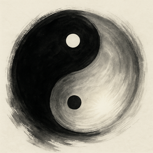 le symbole du Taiji, qui est à la fois un schéma, une philosophie visuelle, et un outil de contemplation.
