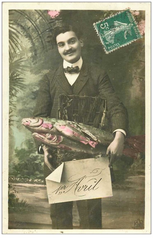 carte postale en Souvenir du 1er Avril