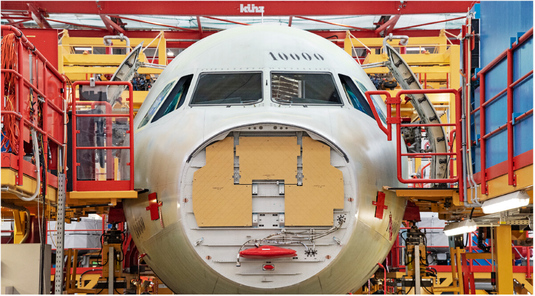 Flugzeug in der Endfertigung; Copyright Airbus
