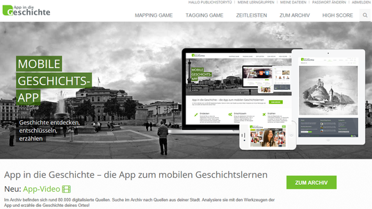 Bild: http://app-in-die-geschichte.de/, Startseite