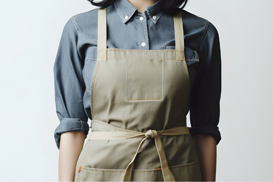 エプロンをした女性。カフェのパート社員。