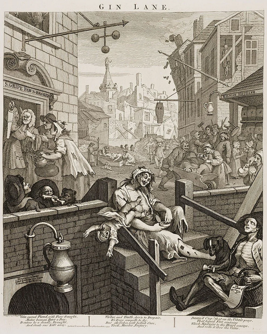 Gin Lane von William Hogarth