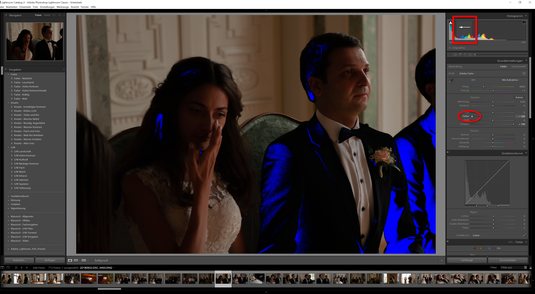 Schiebt man den Regler im Histogramm, der im Lightroom für Tiefen verantwortlich ist, nach links - so werden Tiefen hervorgehoben.