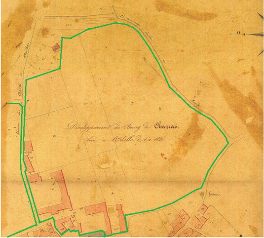Charras Charente bâtiments et parc du château de Charras selon le cadastre de 1833 - ferme du château de Charras - orangerie du château de Charras