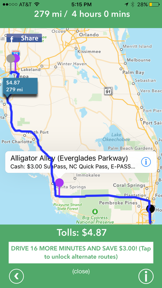 Printable Florida Toll Roads Map Printable World Holiday
