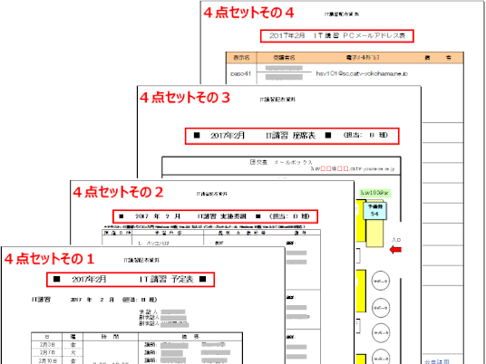 配布資料に出力された4点セット