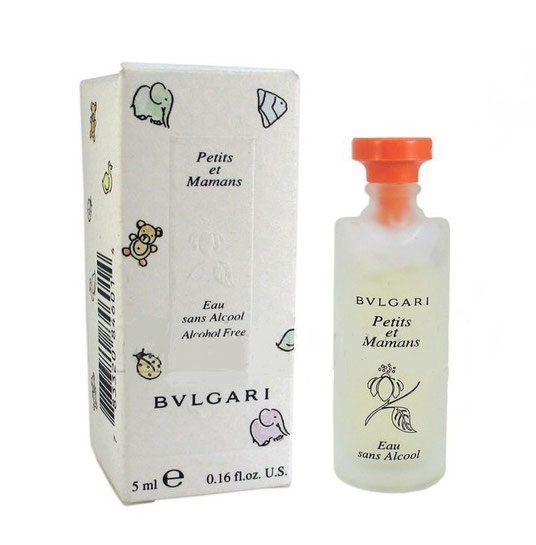 BVLGARI - PETITS ET MAMANS : EAU SANS ALCOOL 5 ML - MINIATURE AVEC BOUCHON PLASTIQUE ORANGE