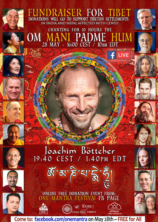 Kostenfreies Online Mantra Konzert: mit Joachim Böttcher und vielen weiteren Musikern / innen und Mantrasänger / innen.