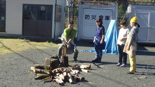 薪割り体験　農業体験首都圏　体験農場首都圏　野菜作り教室首都圏  さとやま農学校 無農薬栽培