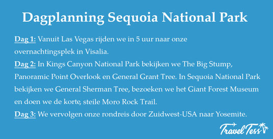 Dagplanning Sequoia National Park