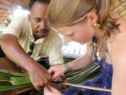 Coconut leaf weaving, Laman Padi, Langkawi, Malaysia