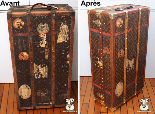 ANTIQUE 20thC LOUIS VUITTON MALLE SECRETAIRE TRUNK, PARIS c.1920