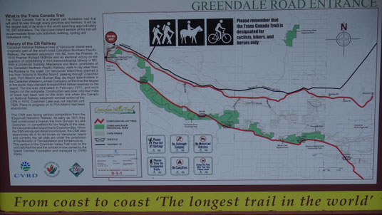 Der Cowichan Valley Trail als Teil des Trans Canada Trail