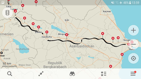 Our route through Azerbaijan