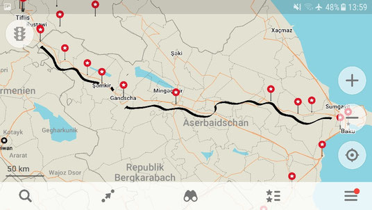 Our route through Azerbaijan 