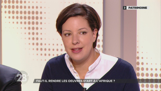    Marie Cécile Zinsou lors du débat « faut-il rendre les œuvres d'art à l'Afrique ? » diffusé sur ARTE le 7 mars 2018 capture d'écran