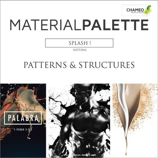 Material palette CMF color material design pattern & structures