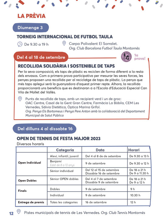 Festa Major De Montornes Del Valles Programa De Fiestas