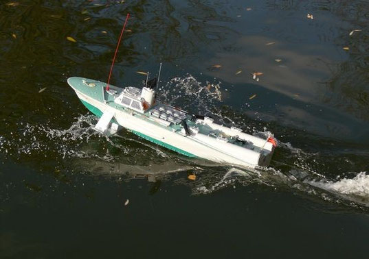Tragflügel-Versuchsboot Projekt 81 als Modell - Bild: Dr. G. Miel