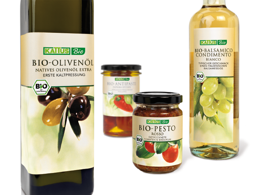 Kattus - Bio - Logo - Design - Verpackung - Packaging - Konzept - Entwicklung - biologisch - Olivenöl - Pesto - Antipasti - Balsamico - DesignKis - 2007