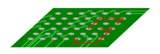 BGA内部ジャンパ配線　ジャンパ配線経路