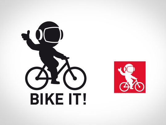 Bike it! Sonderaktions-Logo mit Astronaut, WFB Bremen