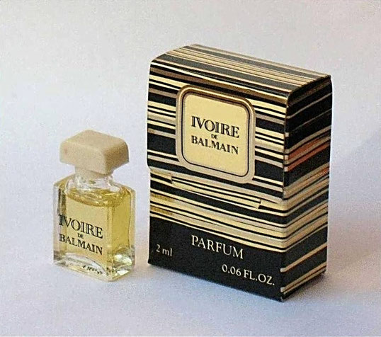 IVOIRE - MINIATURE  PARFUM 2 ML INDIQUE SUR LA BOÎTE - BOÎTE A RABAT