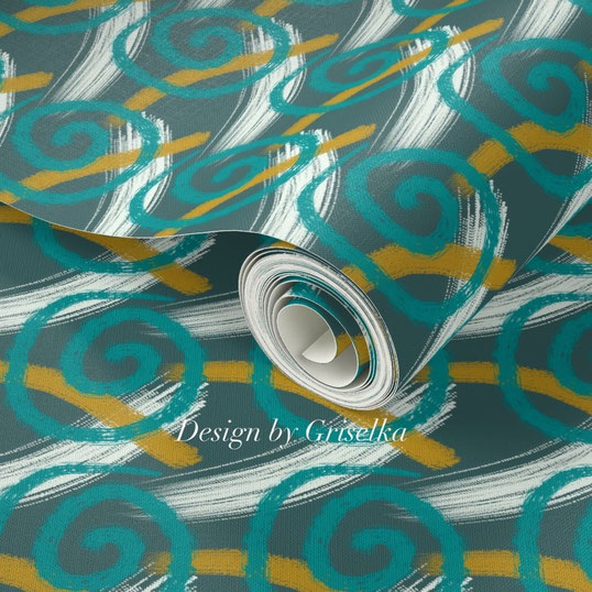 Gemusterte Tapetenrolle © Griselka Surface Pattern Design