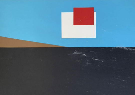 Fabio Melone - Collage aus farbigem Papier, 48,5 x 34,5 cm, 2017