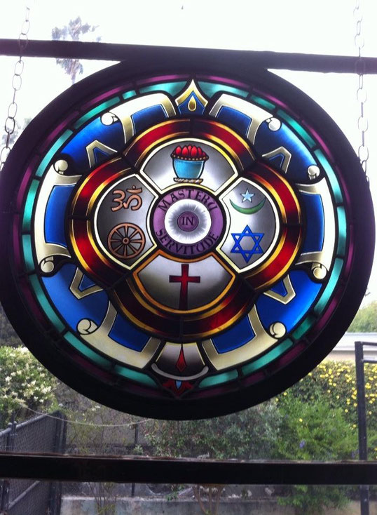 Meherabode - Los Angeles.  Amir Chafai's wonderful stain-glass
