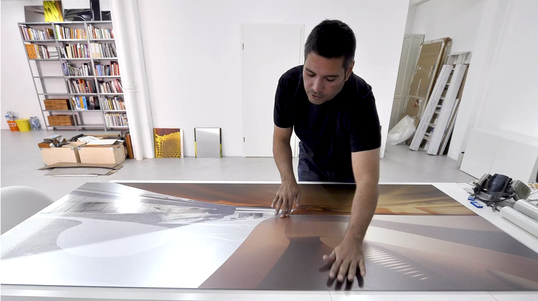 Artist's Studio in Frankfurt, Germany: Creating a set of paintings to be gifted by Zaha Hadid to King Abdullah II of Jordan(2012)