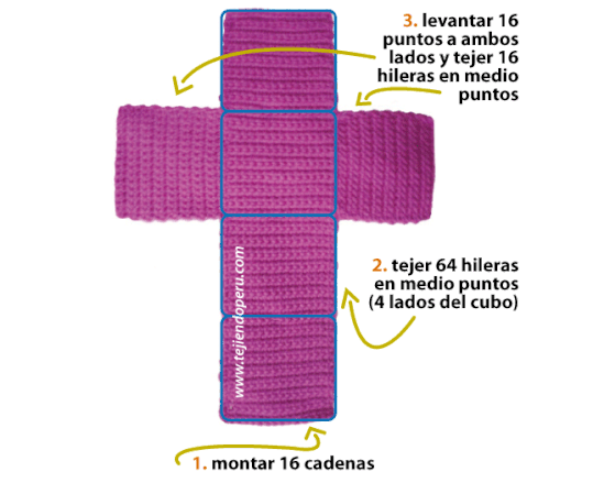 Tutorial: bloques o cubos para armar tejidos a crochet (amigurumi)